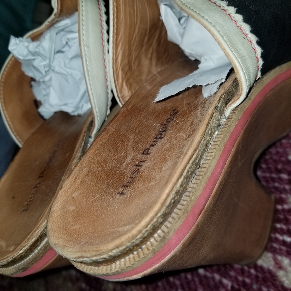 Rare 1950s Wooden Block Platform Heels Hushpuppy sz 10 - Picture 5 of 13